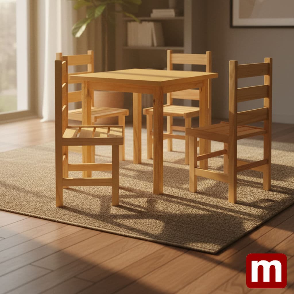 Mesa 75x75 cerejeira miniatura 2