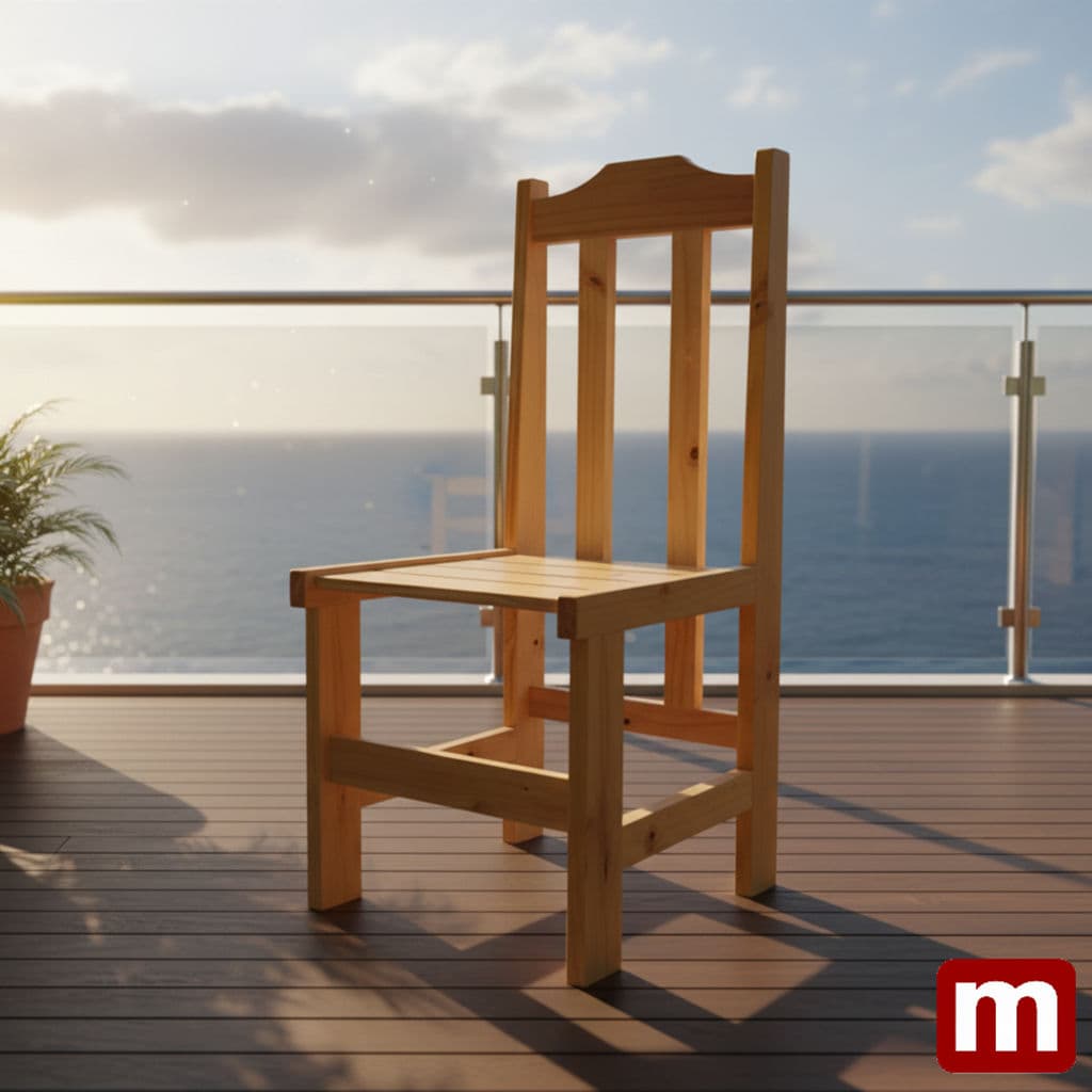Cadeira Premium Pinus Cerejeira – Pés Largos miniatura 4